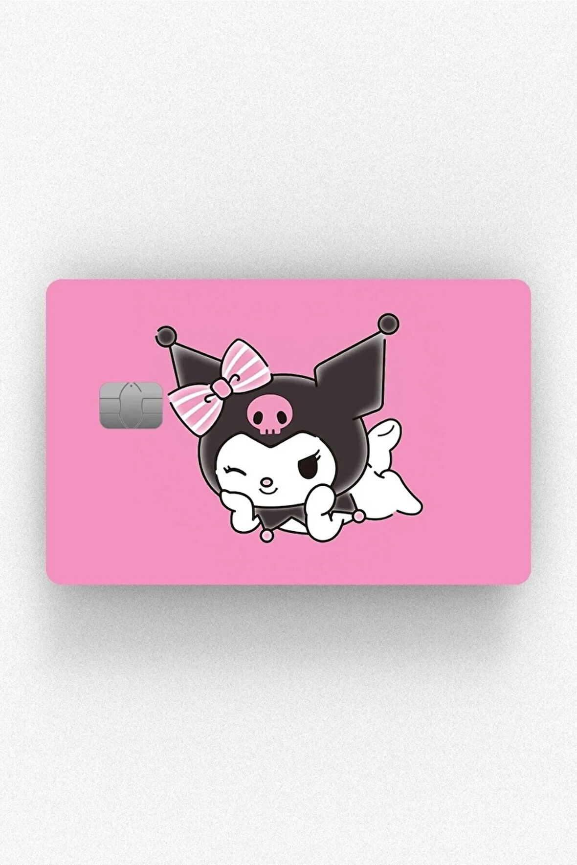 Kuromi Pembe Çipli/çipsiz Kart Stickerı Kaplama