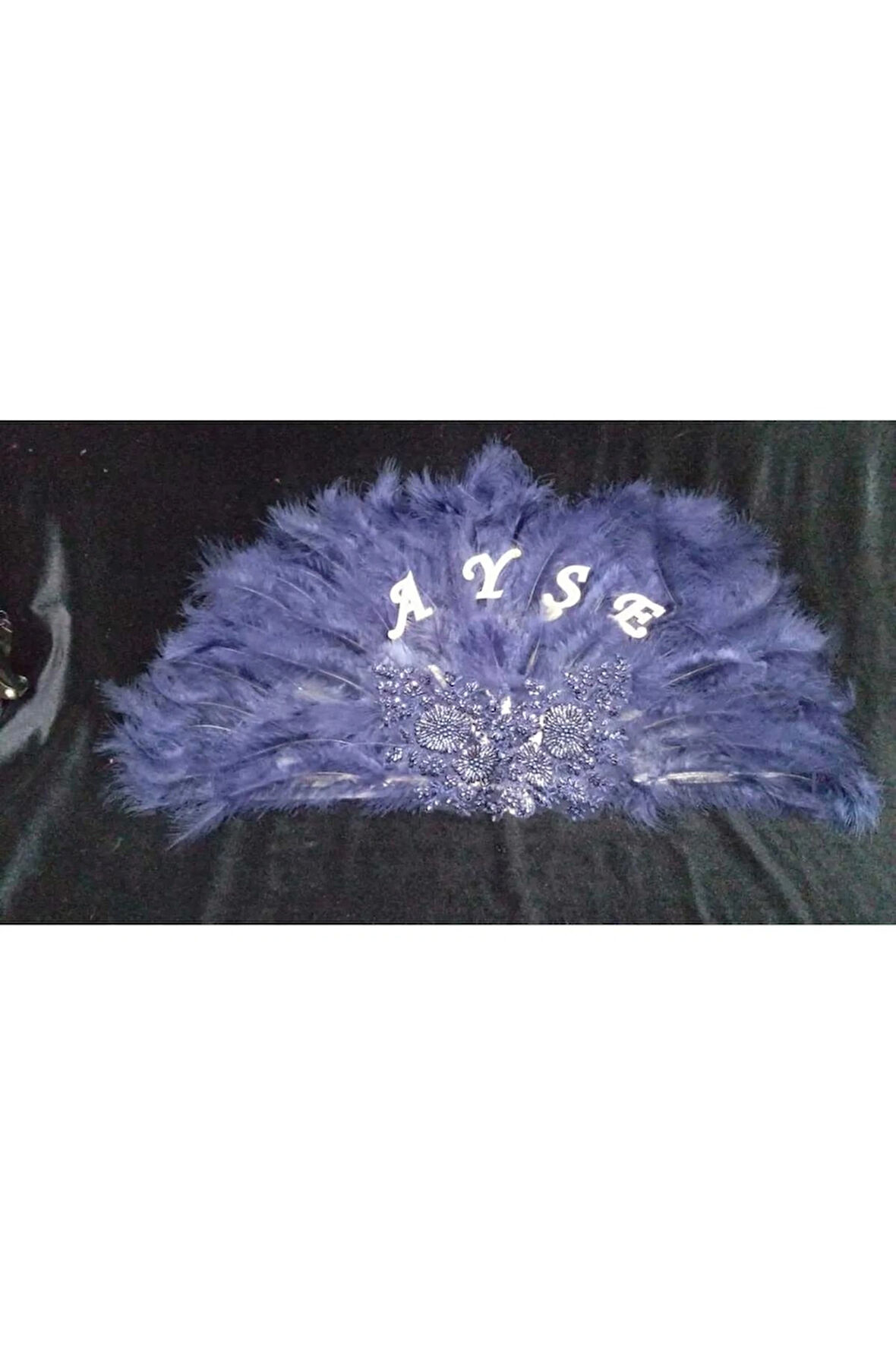 İsme Özel Büyük boy Kına Yelpazesi Tüylü Aplike Yelpaze Kına Malzemesi