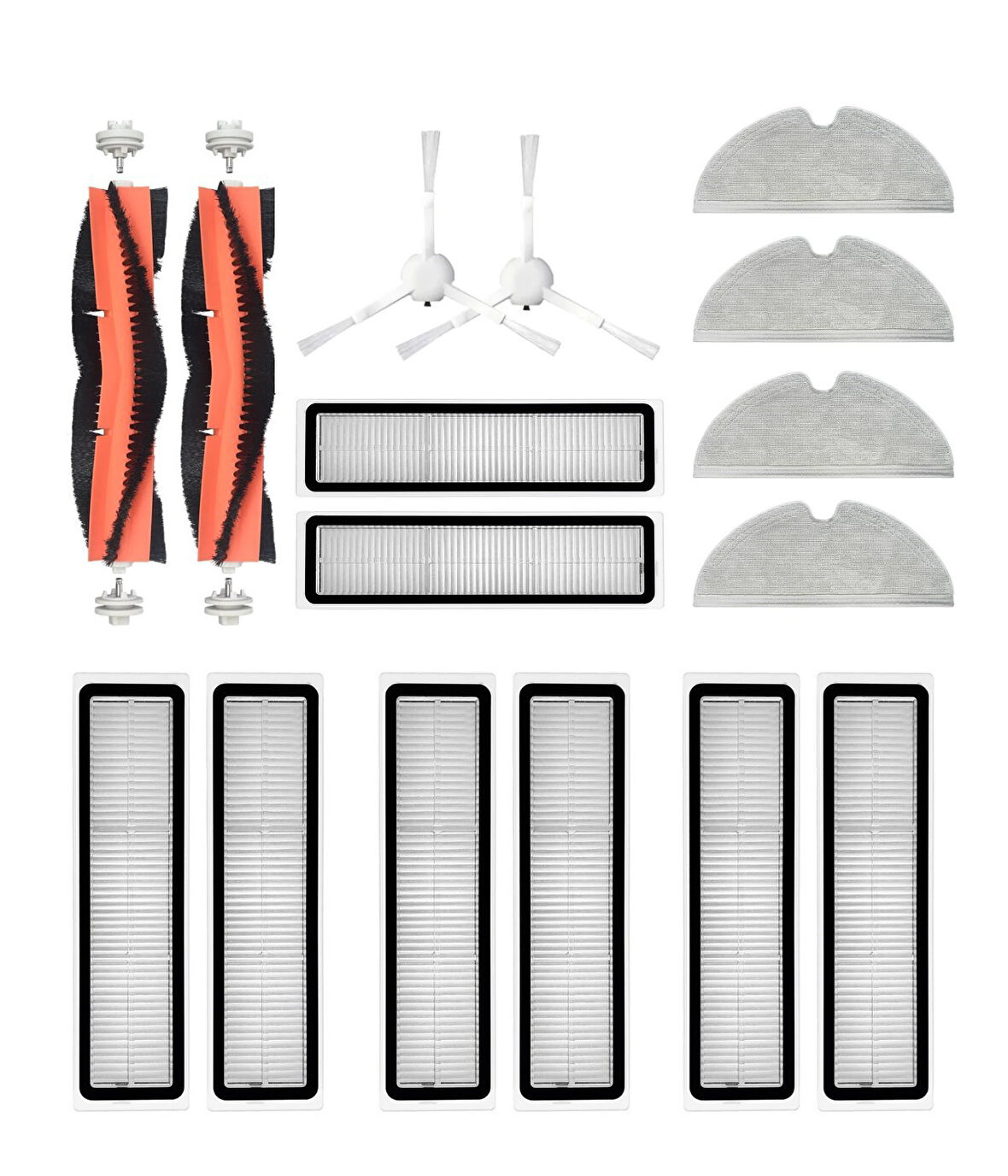 Xiaomi Trouver Finder LDS Uyumlu Yedek Fırça Hepa Filtre Mop Seti-18 Parça