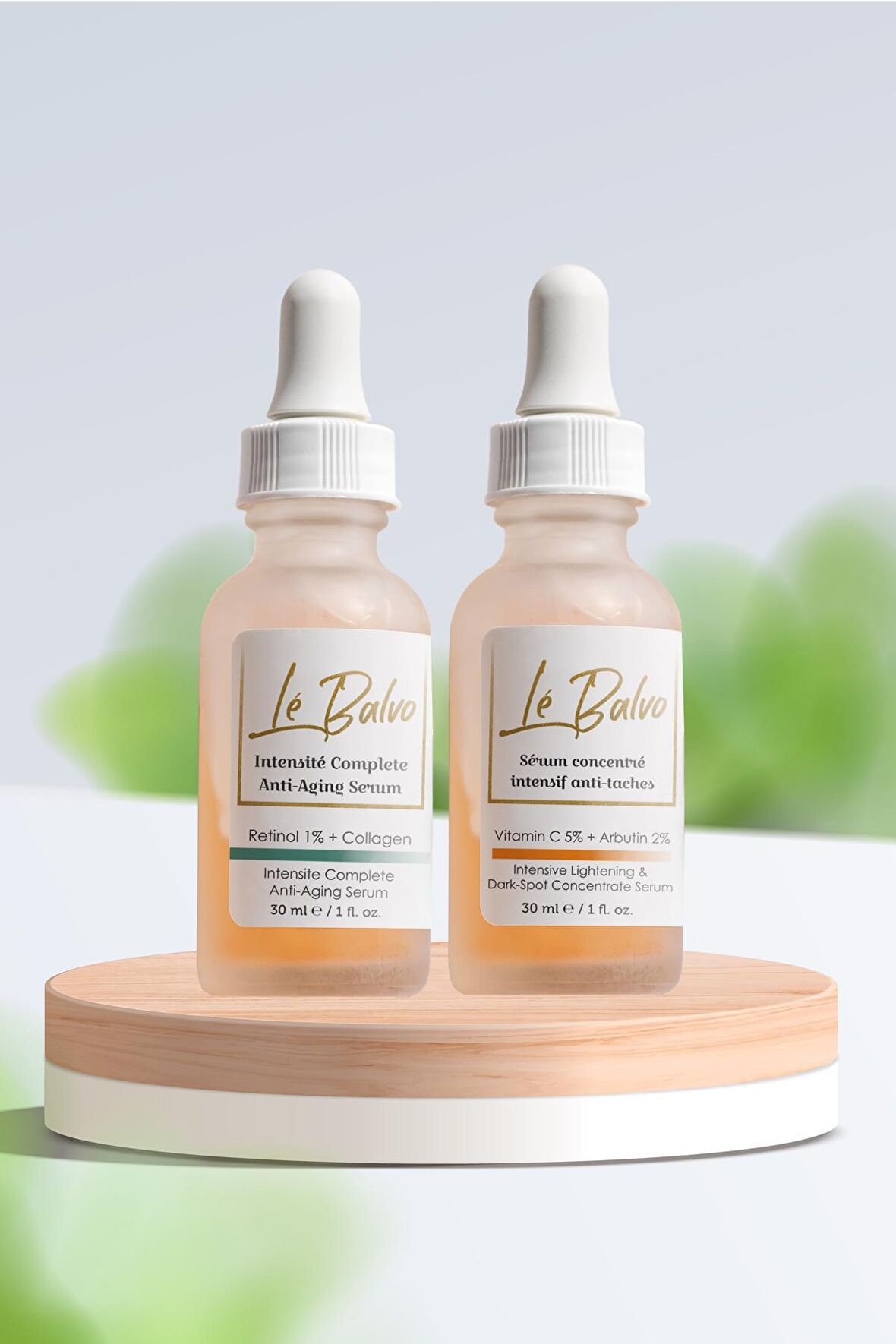 Le Balvo Tüm Cilt Tipleri İçin Leke karşıtı Serumu & Yaşlanma Karşıtı Serum  2x30 ml 