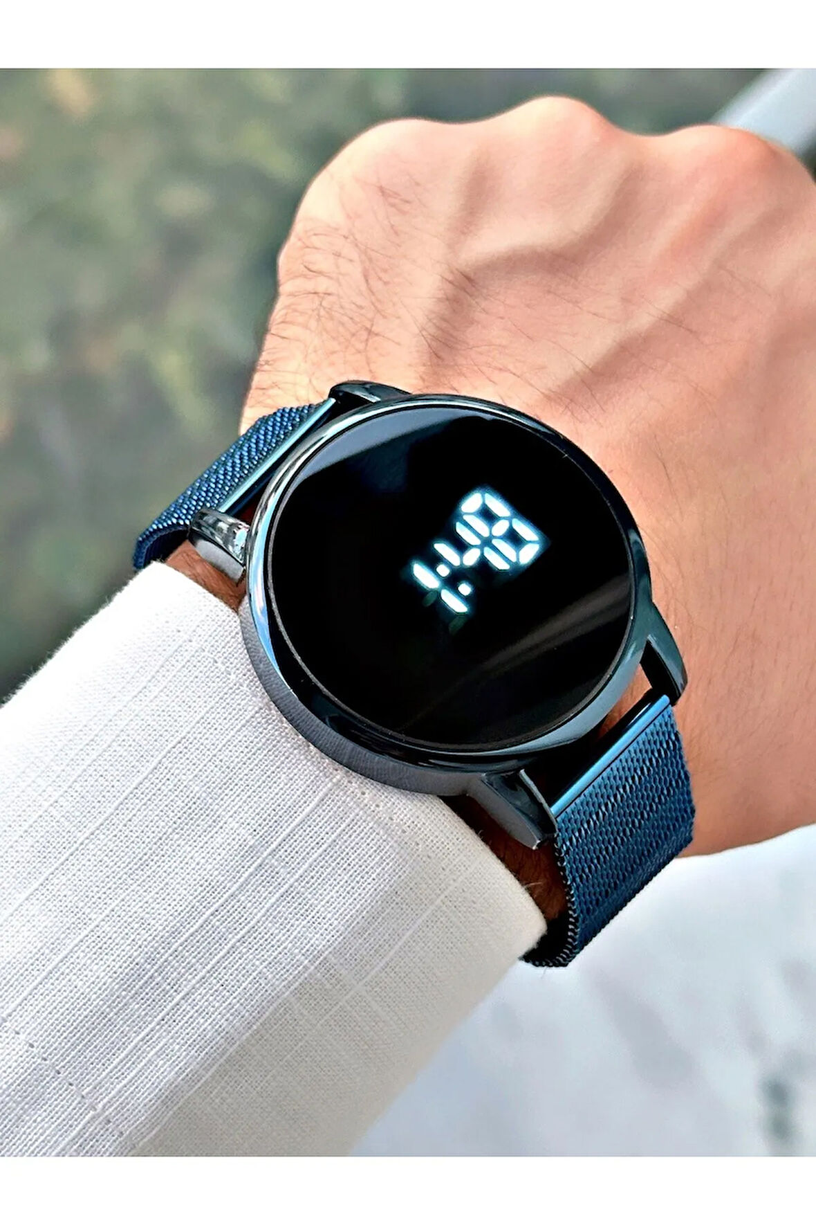 Led Dijital Hasır Kordon Erkek Kol Saati
