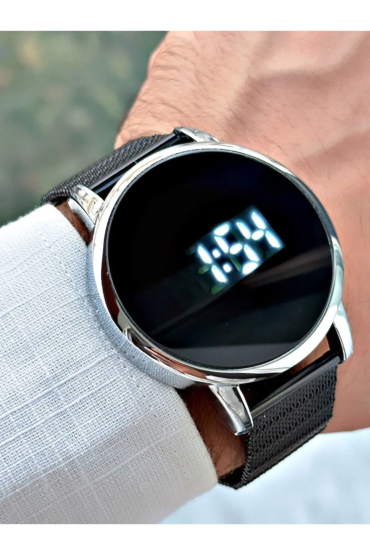 Led Dijital Hasır Kordon Erkek Kol Saati