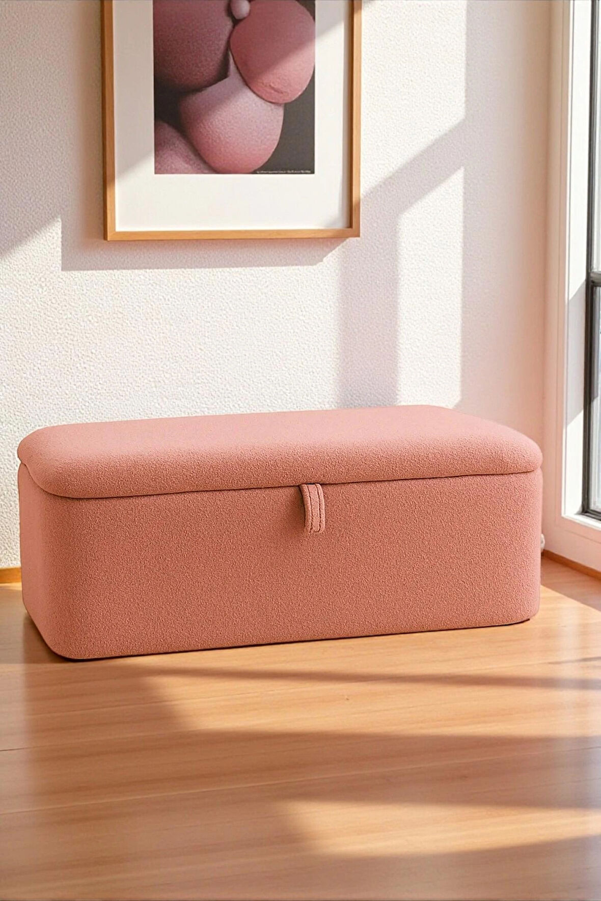 LENA Teddy Kumaş Sandıklı Puf Bench – Depolama, Oturma ve Yatak Ucu Bank