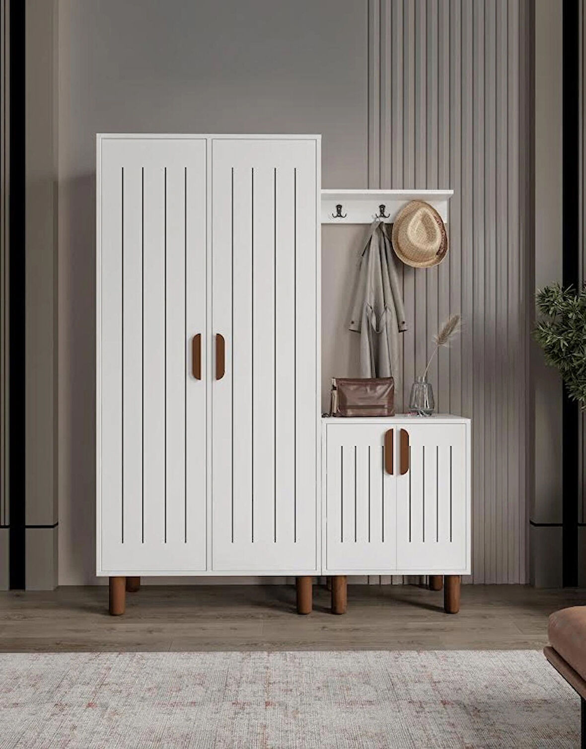 Afilli Leon Portmanto Ve Ayakkabılık Tamamı Mdf