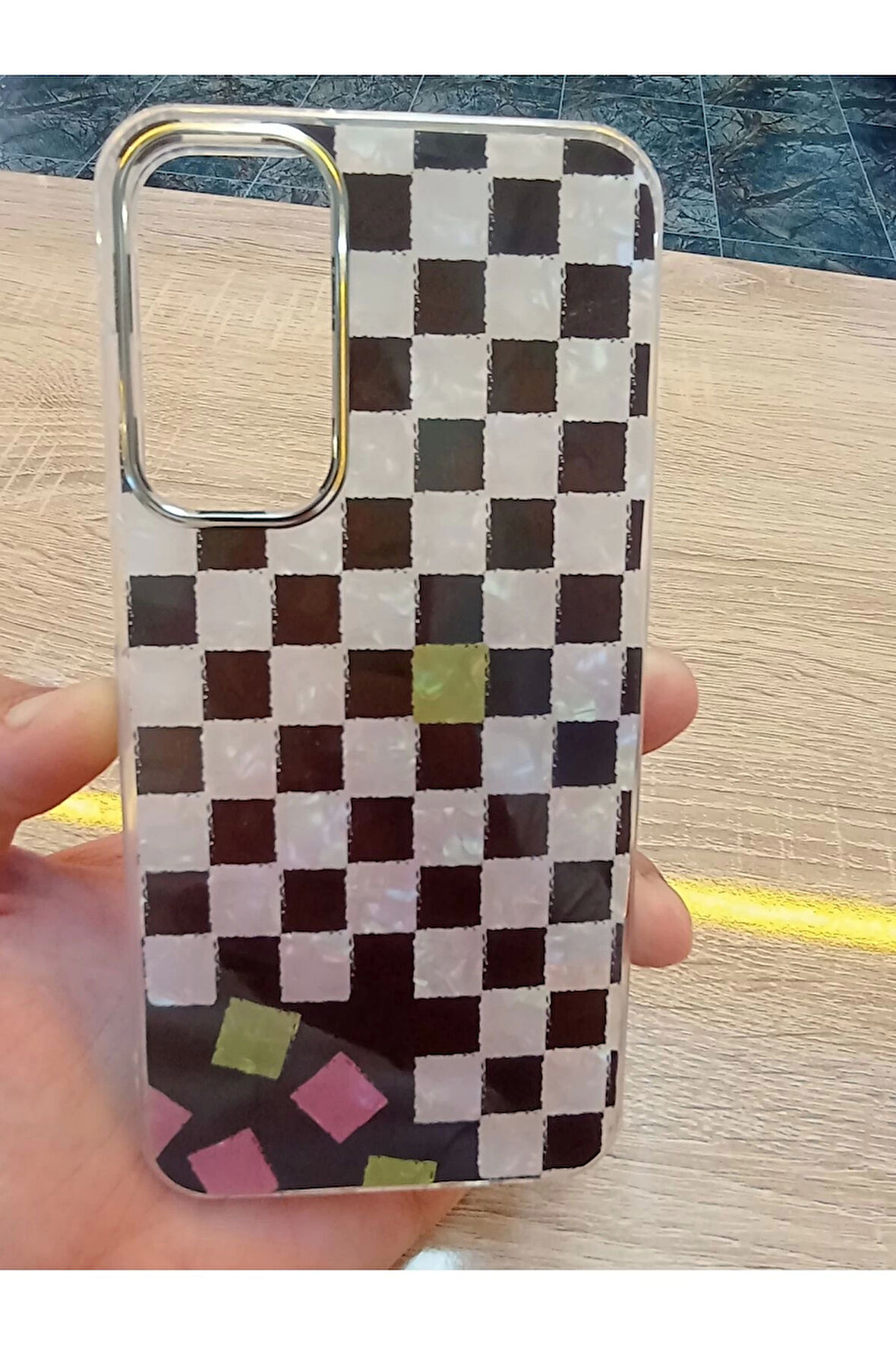 Samsung Galaxy A25 Leopar Desen Hologramlı Kılıf Darbe Korumalı Kapak