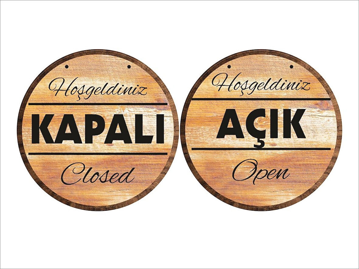 Açık (Open) / Kapalı (Closed) Yazısı PVC Levha 15 cm