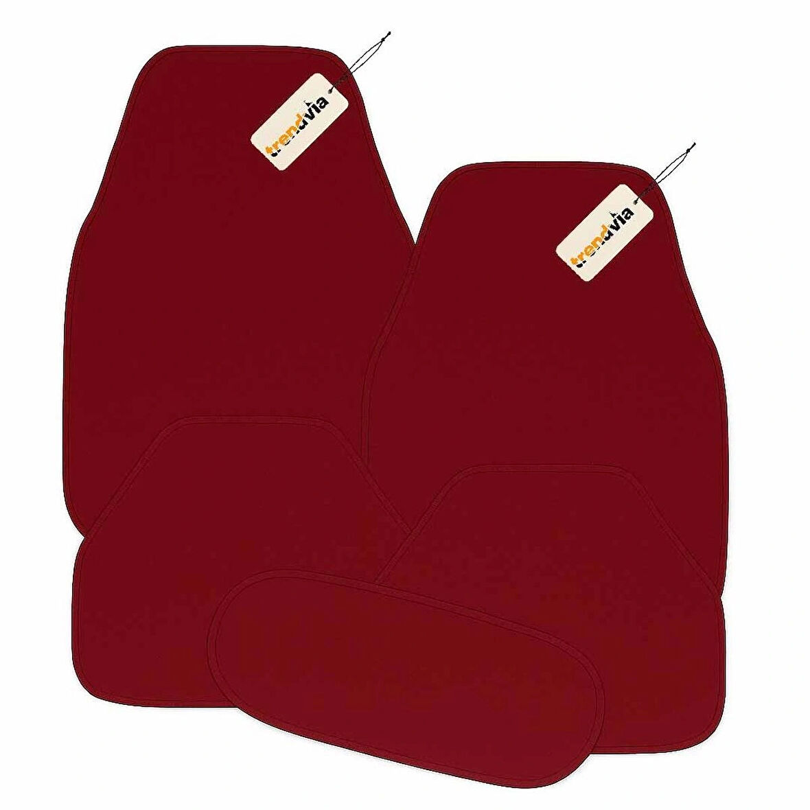 Bordo Renk Oto Halı Paspas 5’li Set – Araba İçi Kaymaz Halı Paspas Takımı