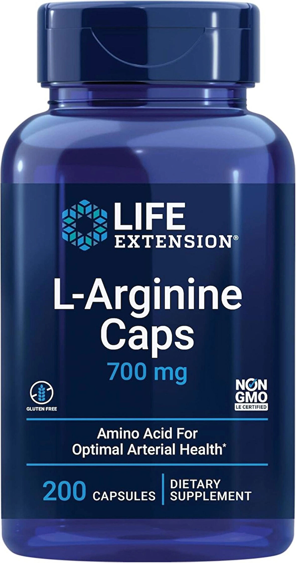 Life Extension L-Arginine Nitric Oxide 700 mg Vitamin C Immune Health Bones 200 Caps
