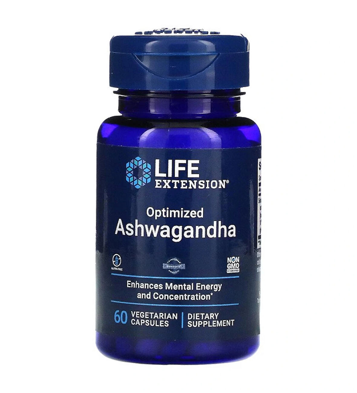 Life Extension Optimized Sensoril Ashvagandha - Stress Management Supplement for a Healthy Stress Response, Focus, Memory, Stress Relief  - Vegetarian, Gluten-Free, Non-GMO, 60 Capsules