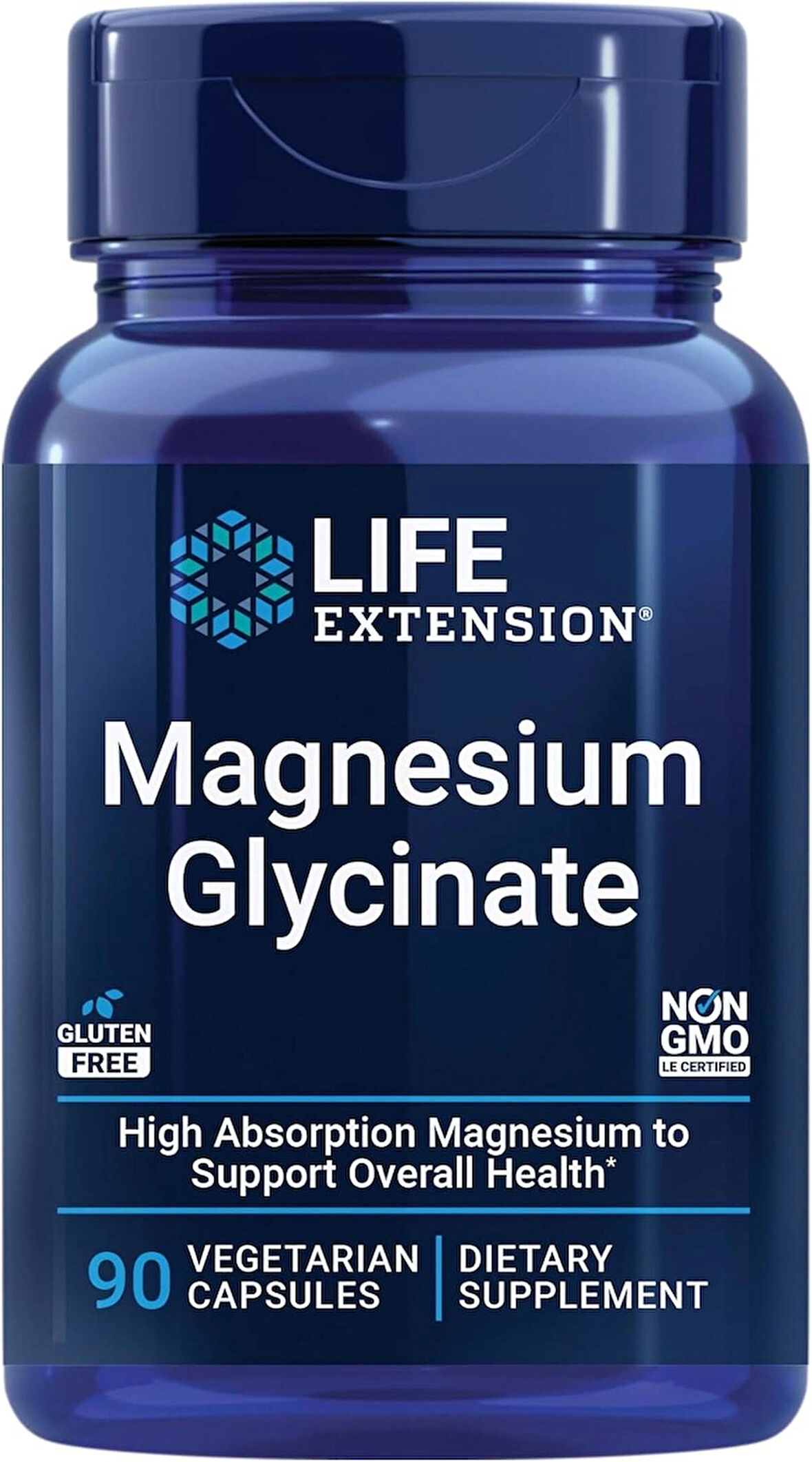 Life Extension Magnesium Glycinate Heart Health Bone Health Nerve and 90 Caps