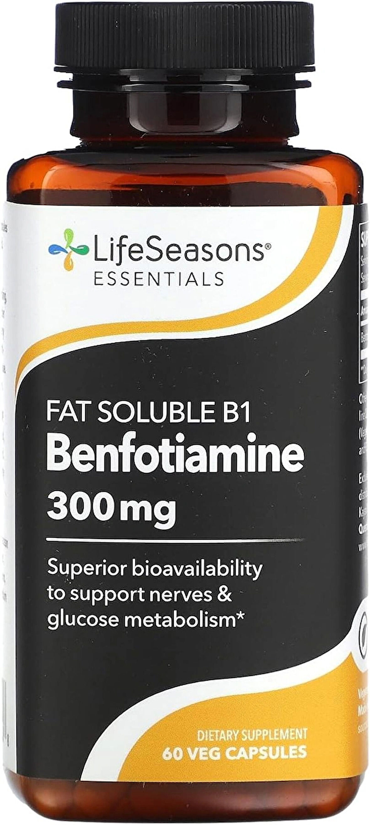 LifeSeasons Essentials Benfotiamine - Fat Soluble B1 - Supports Healthy Circulation & Vision - Enhances Memory & Cognitive Performance - Powerful Antioxidant - 60 Caps