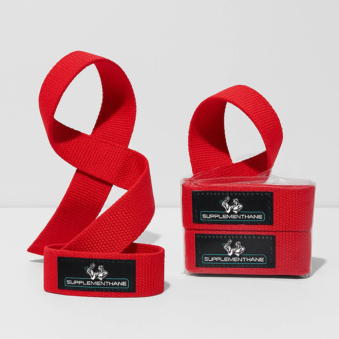 SUPPLEMENTHANE Lifting Straps Kırmızı Halter Bar Çekme Aparatı 2'li Paket