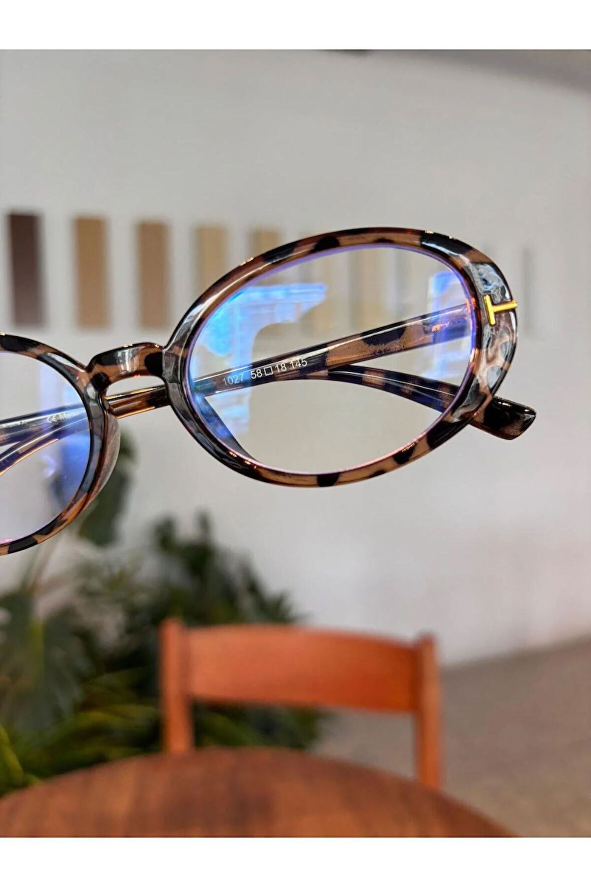 Lille Oval Elips Trend Model Mavi Işık Korumalı Gözlük 58 18 145