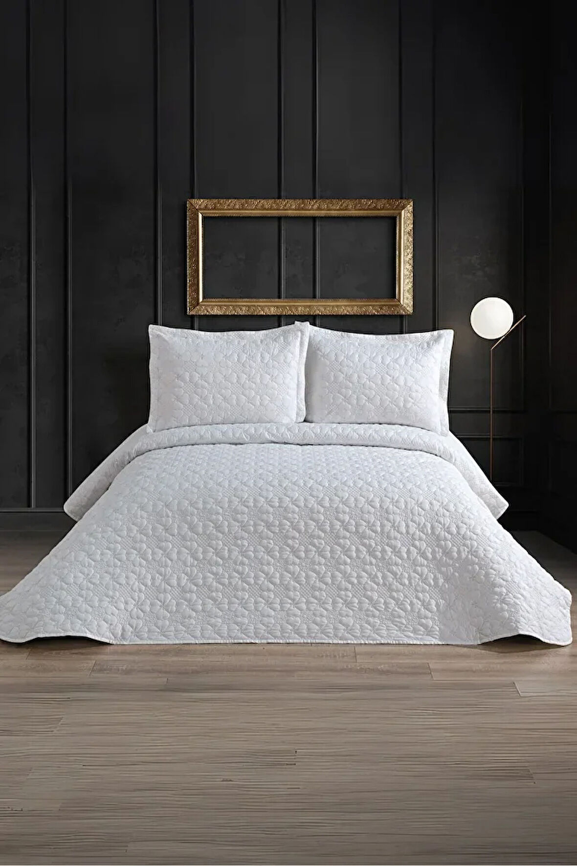 Lima 3 Parça Yatak Örtüsü Takımı – Çift Kişilik, Elyaf Dolgulu, Volanlı Yastık Kılıflı