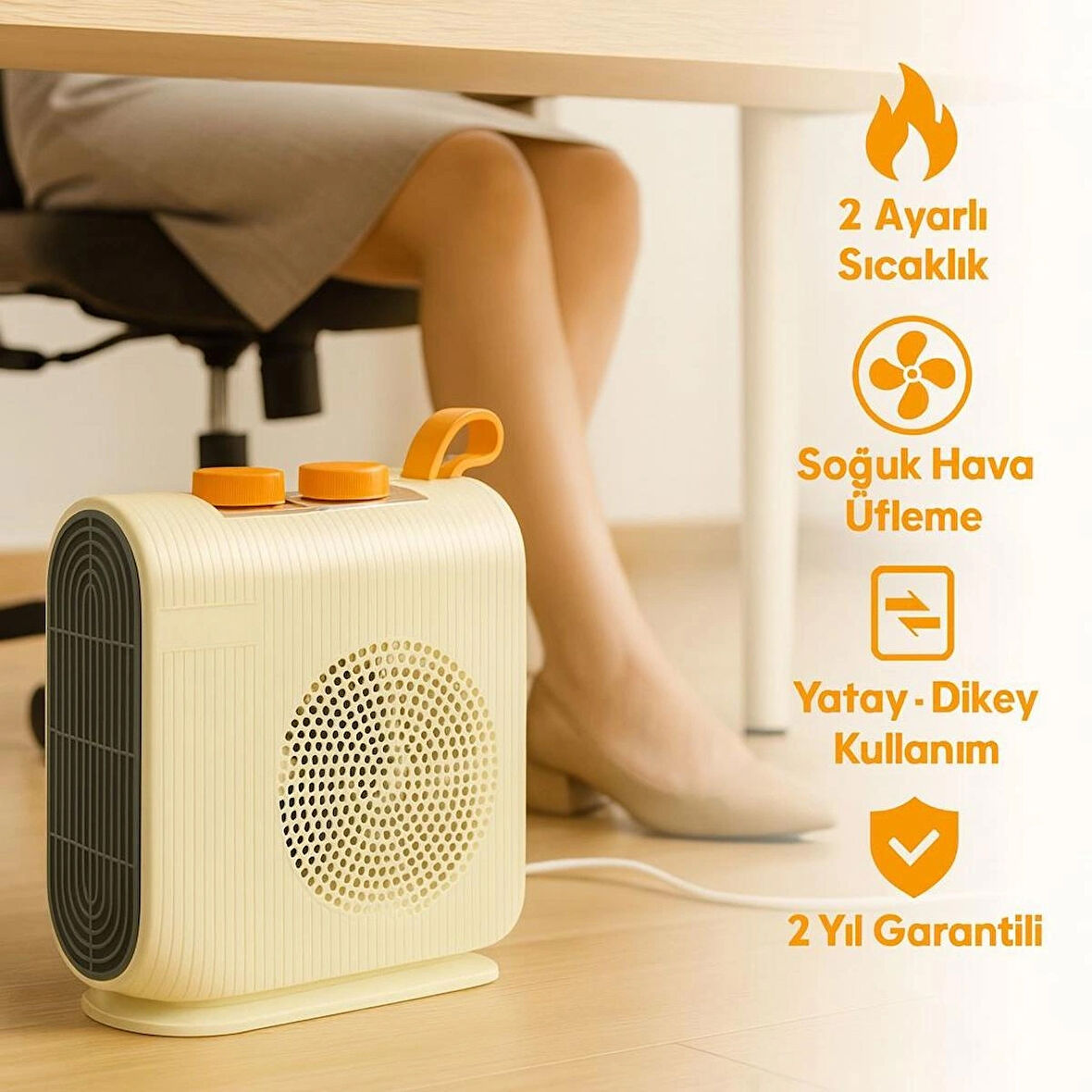 Lina 2000W Elektrikli Isıtıcı – Fanlı, Termostatlı, Termik Kesicili, Soğuk ve Sıcak Hava Üfleme 