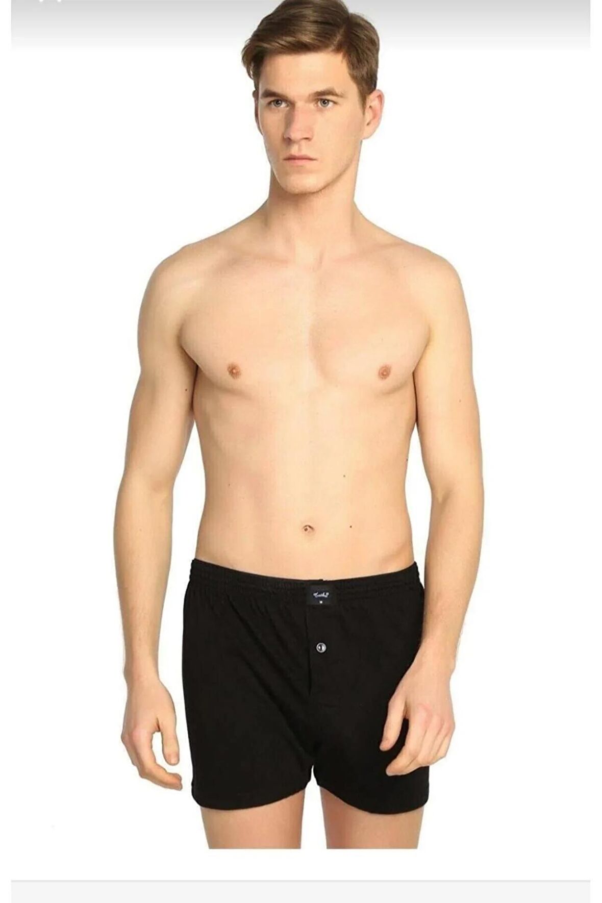 0117 Erkek Penye Düz Boxer 3 Adet
