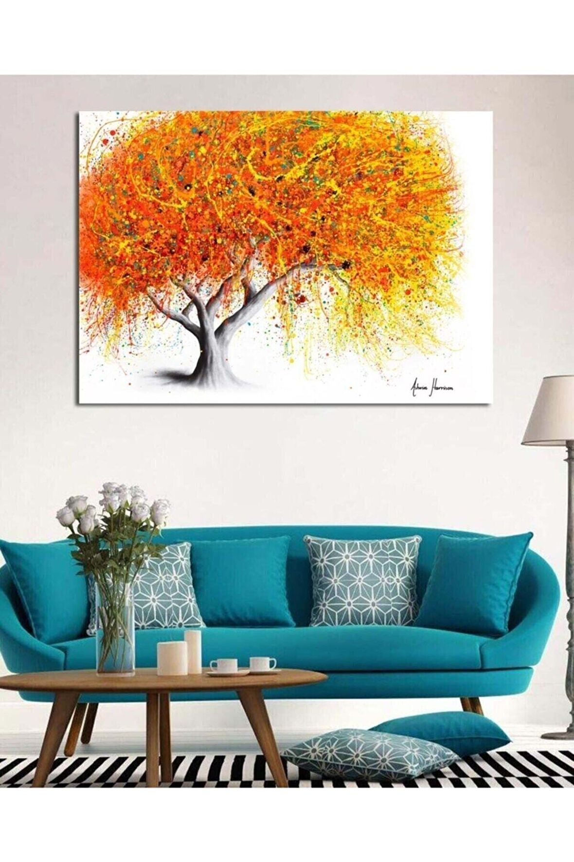 Gevrek Güneş Ağacı Ashvin Harrison Sanat Eseri Kanvas Tablo