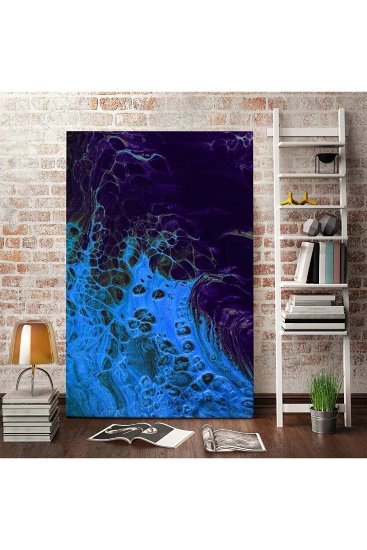 Mavi-mor Vulkan Sanatı, Oturma, Yatak, Yemek, Ofis Duvarı Kanvas Tablo