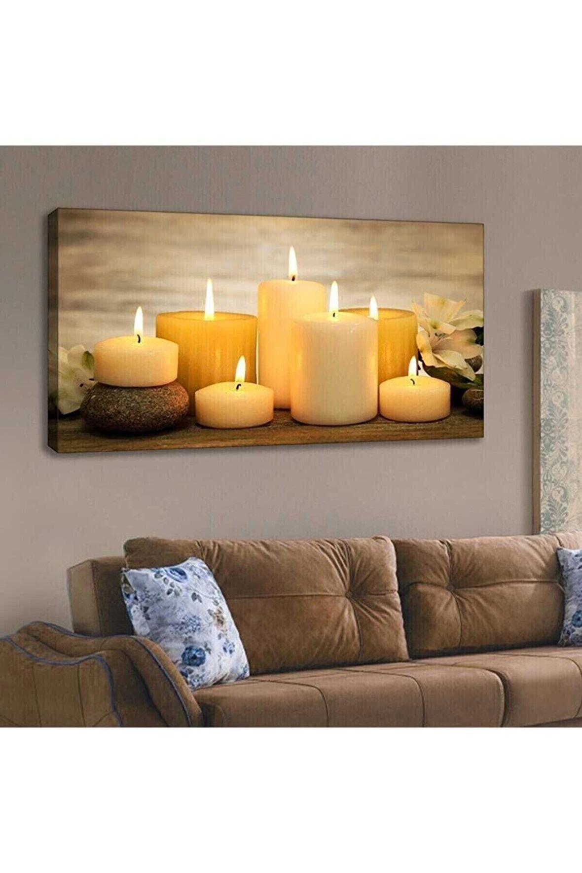 Meditasyon Mumlar Kanvas Tablo