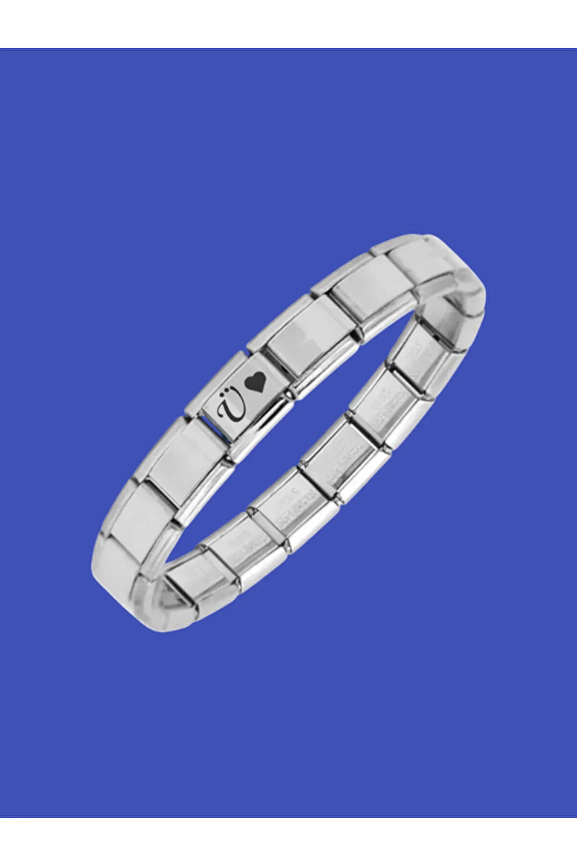 Çelik Bileklik İtalyan Charmlı Kalpli Harfli Kararmaz Solmaz En Güzel Hediye 1 Adet Uniseks Kutulu