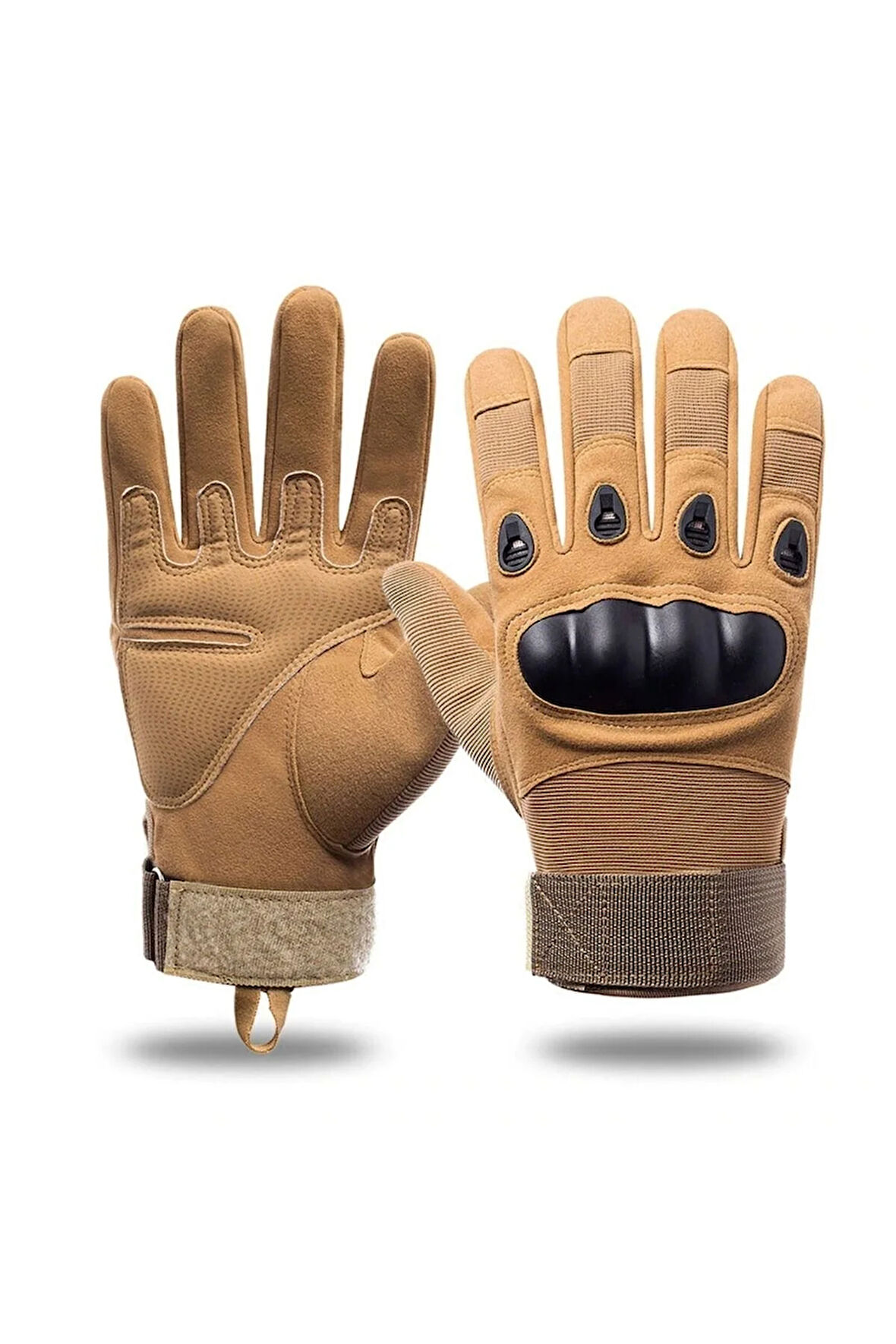 Sport Motosiklet Hard Shell Taktik Eldiven Korumalı Uzun Çöl Sarı Renk