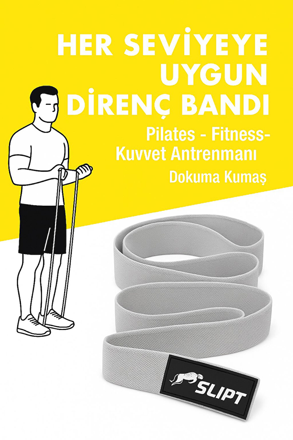 Dokuma Direnç Bandı Süper Loop Bandı Tüm Vücut  Egzersiz Direnç Lastiği