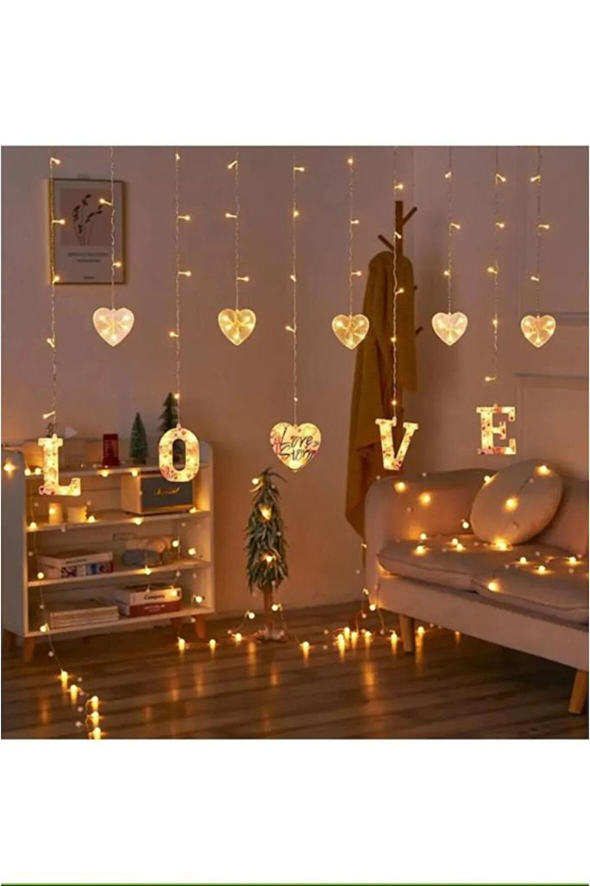 3 Metre Kalp Love Günışığı Sevgililer Günü Hediye Dekoratif Led Işık, Romantik Ortam Aydınlatması