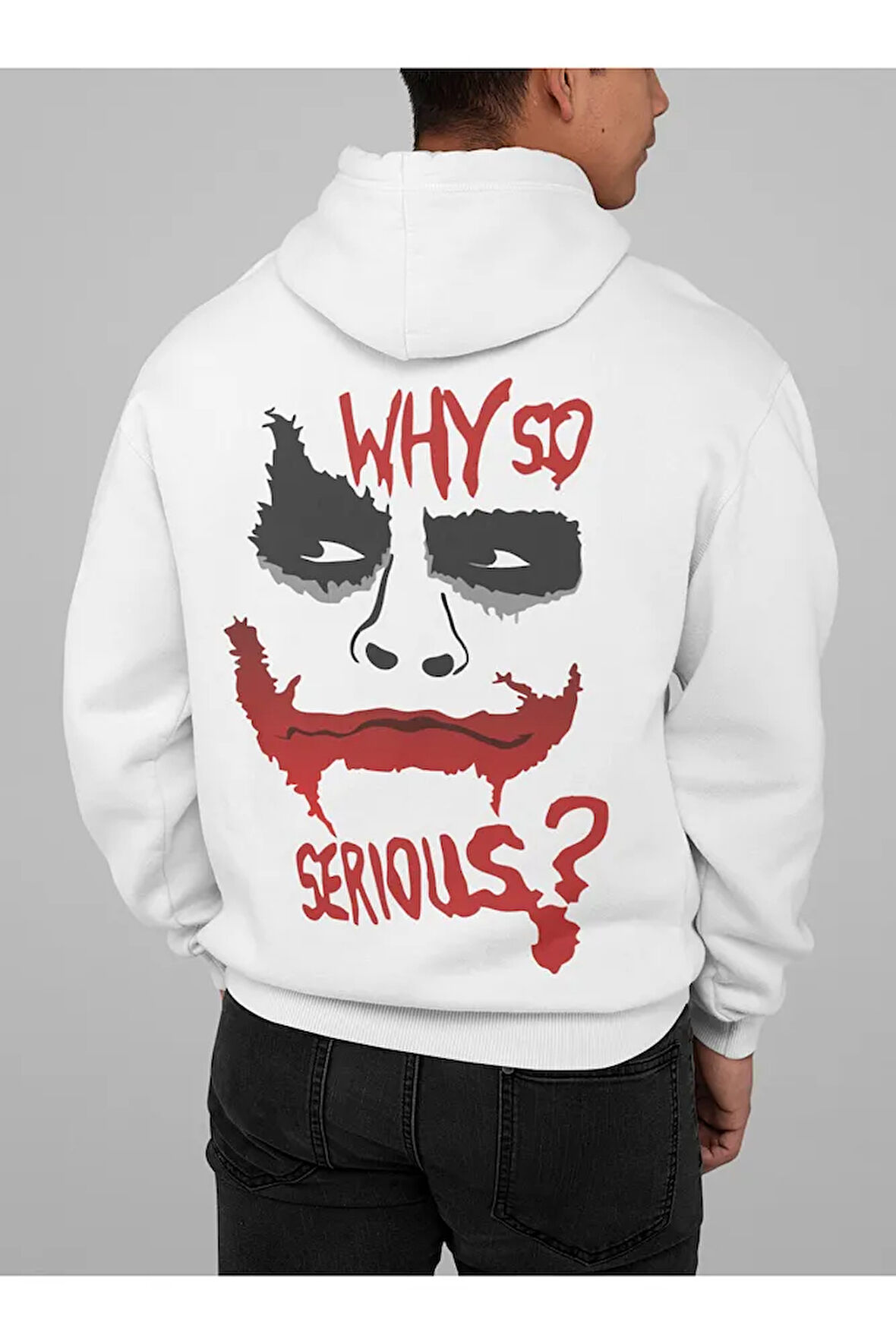 Why So Serious ? Yazılı Unisex Oversize Joker Dc Kötü Karakter Hoodie