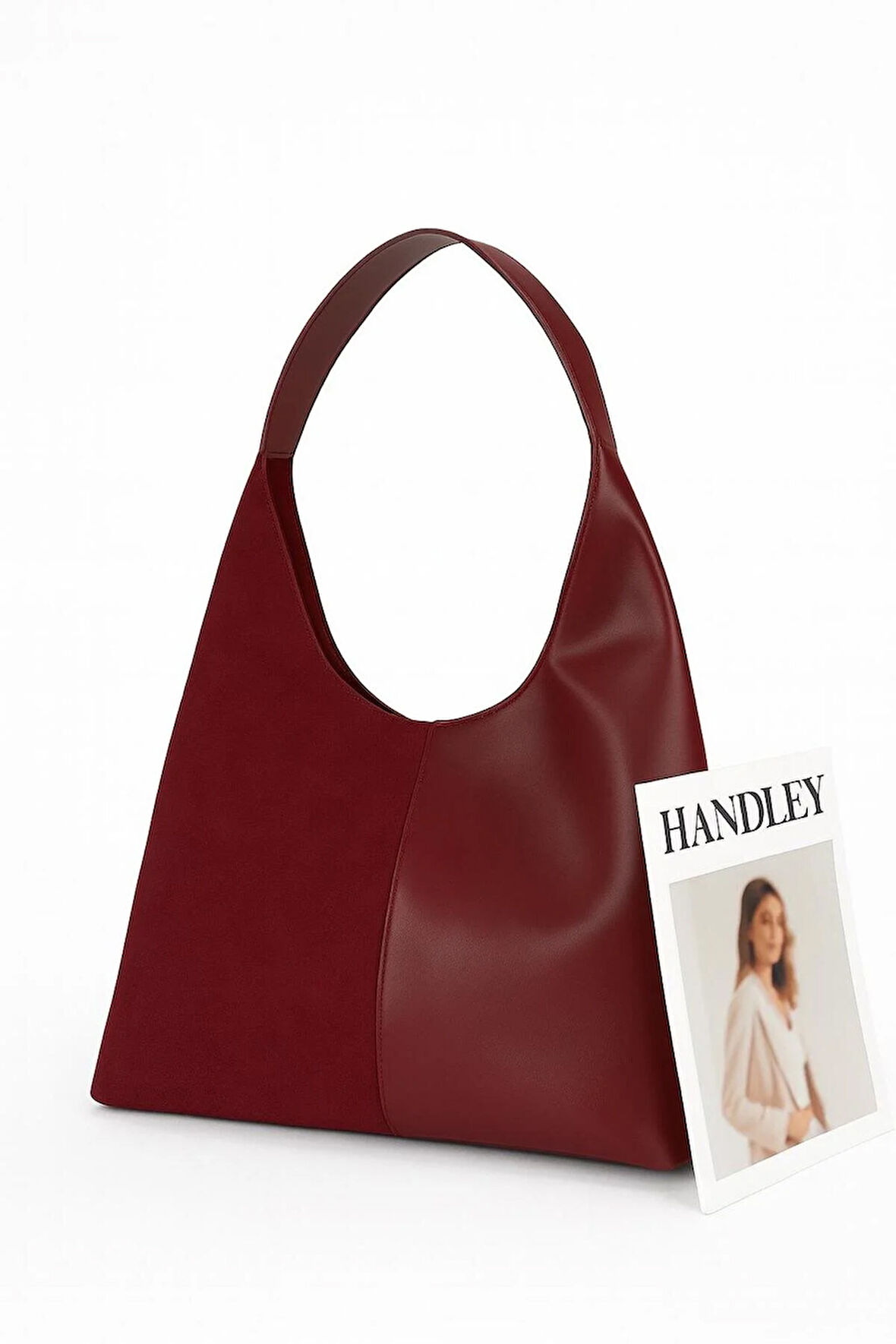 Süet ve Deri Detaylı Omuz Çantası - Yeni Sezon