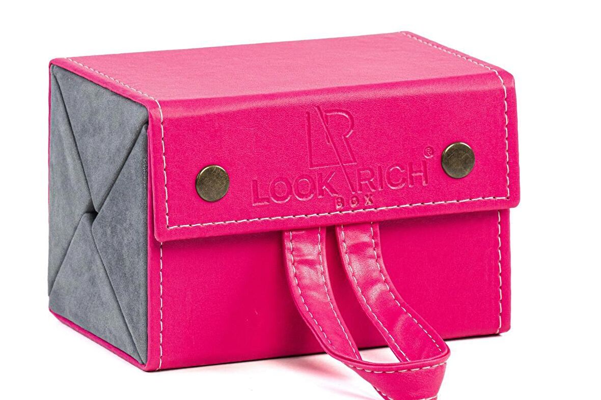 Look Rich El Yapımı Deri 4'lü Gözlük Taşıma Ve Saklama Çantası- Pembe