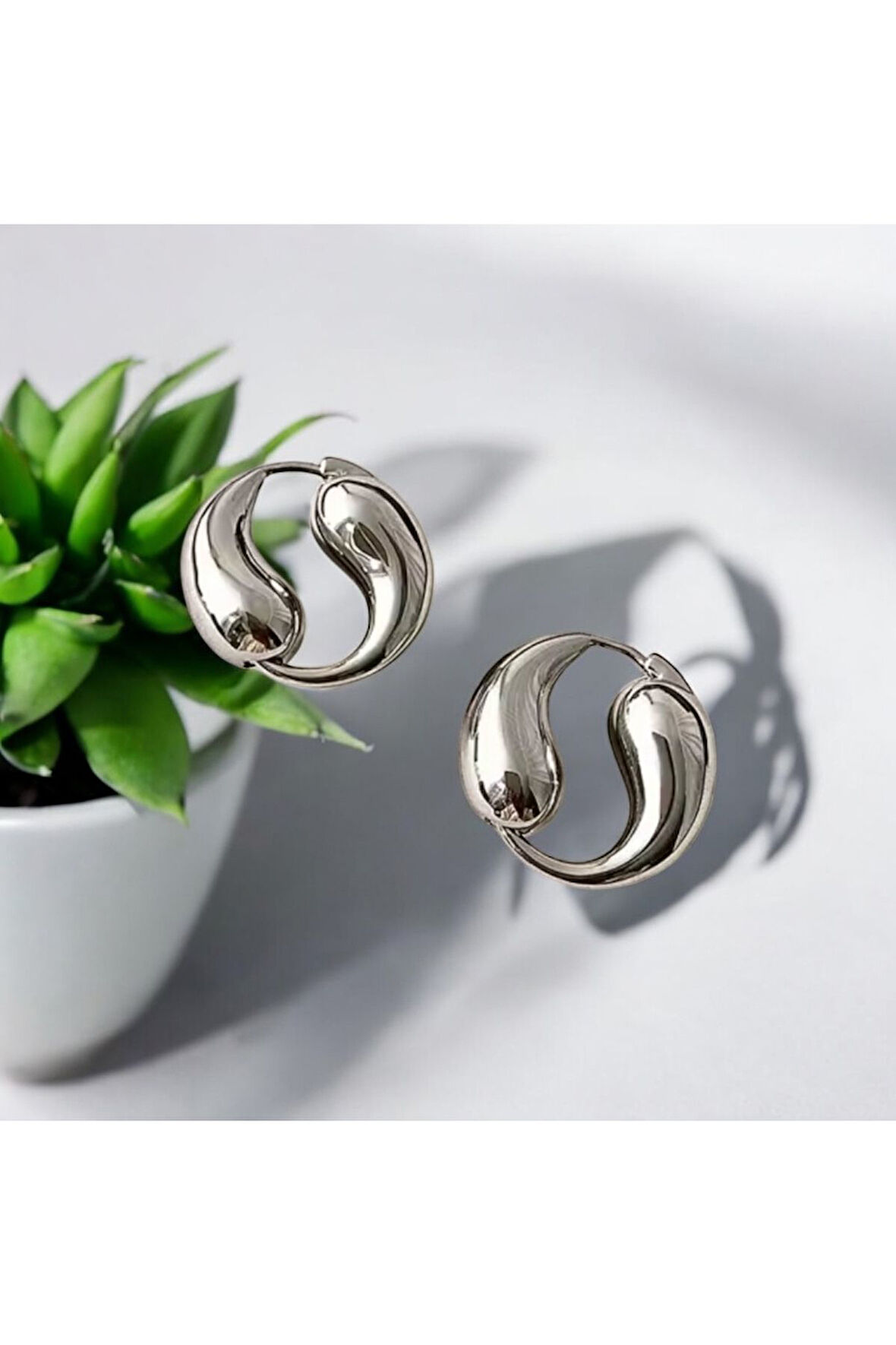 Jevelry Su Damlası Kadın Küpe Gümüş Renk