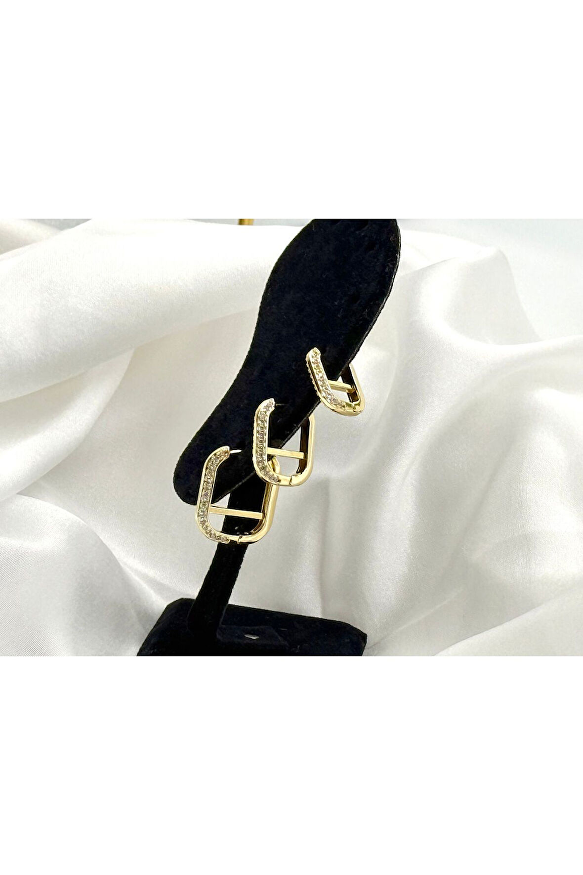 Jevelry Viktorya Model 3 lü Kadın Küpe Seti Gold Renk Küpe