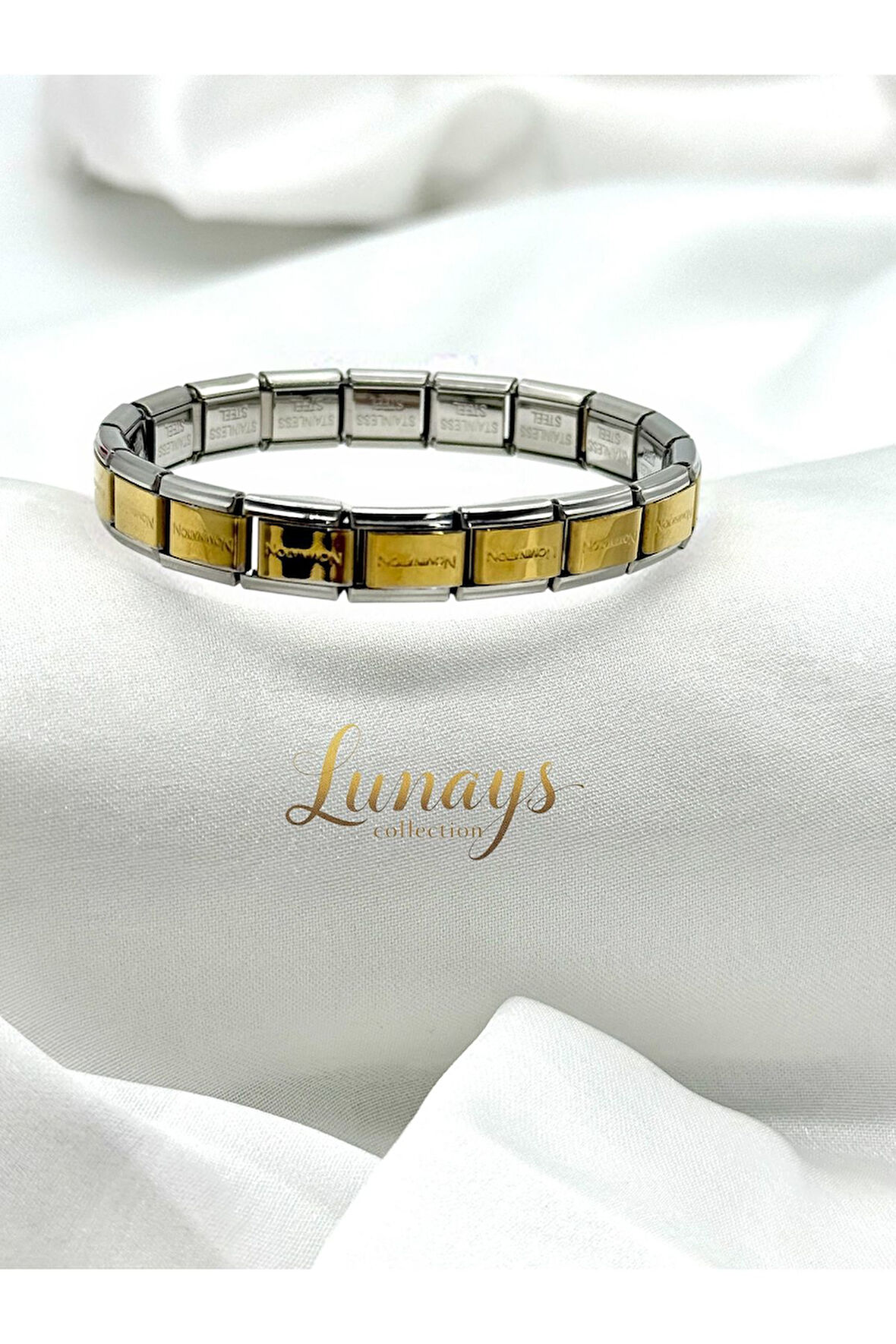 Paslanmaz Çelik İtalyan Charm Model Gümüş Gold Renk