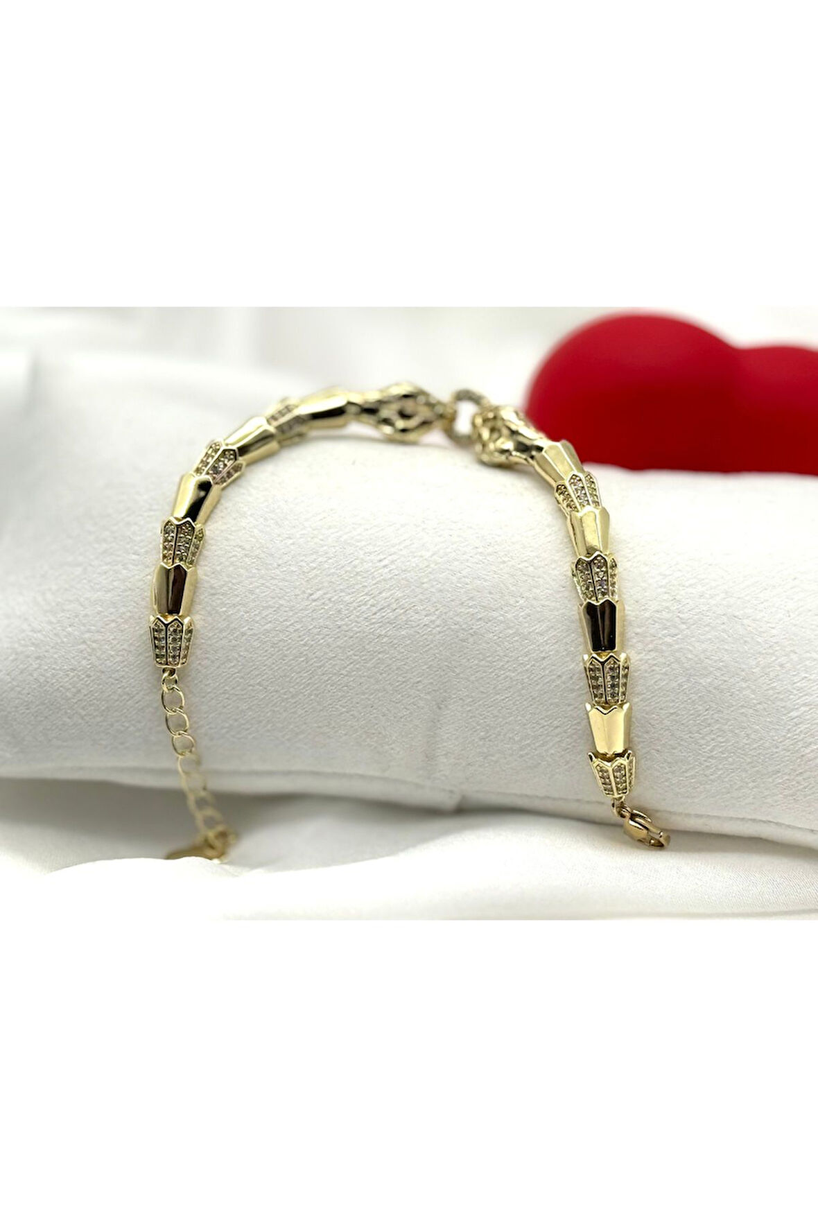 Xuping Yılan Model Zirkon Taşlı Kadın Bileklik Gold Renk