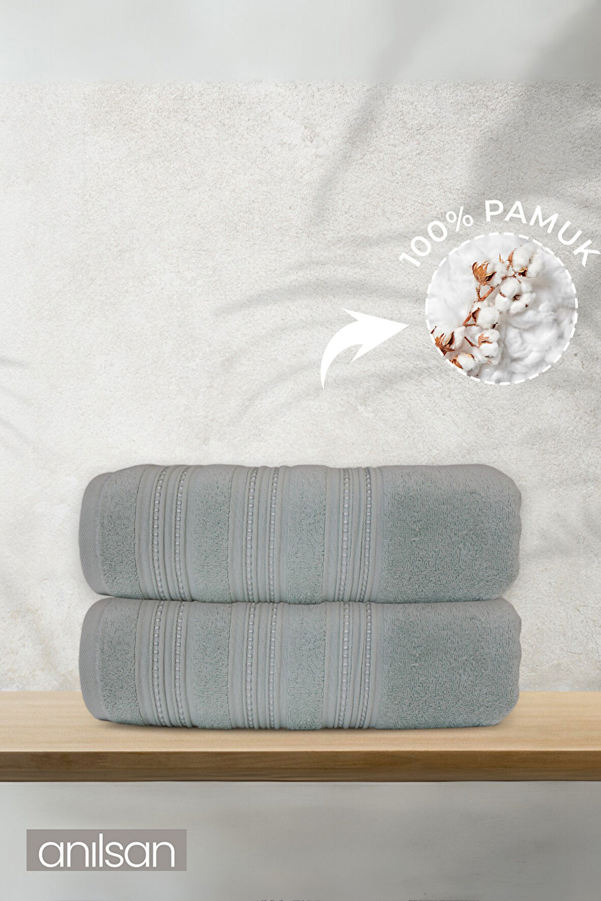 2'li Lune Banyo Havlusu - 70x140 Cm, 570gr, %100 pamuk, Spa Ve Otel Havlusu, Günlük Kullanıma Uygun