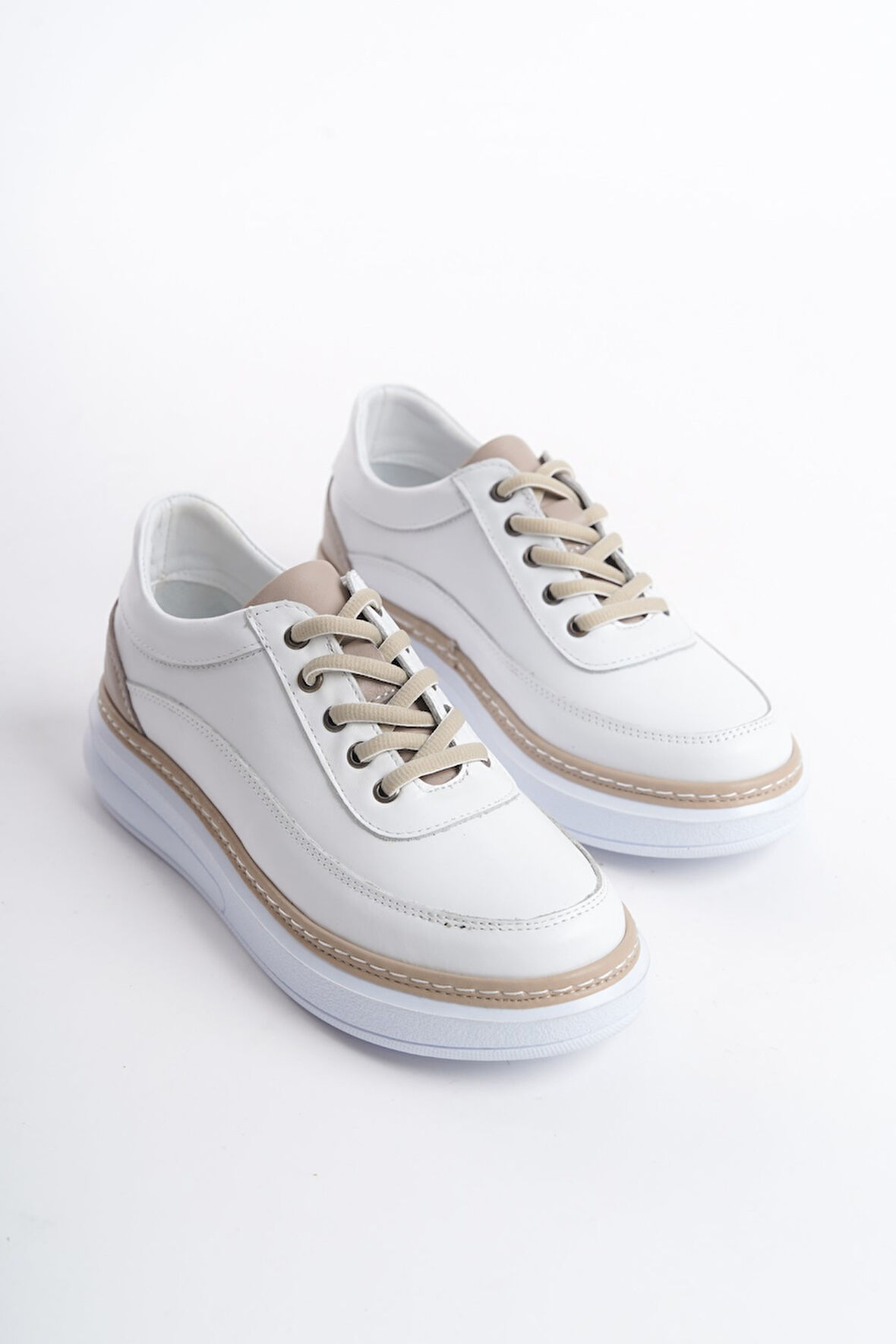 Günlük Hakiki Deri Kadın Sneakers Ayakkabı Lv7023