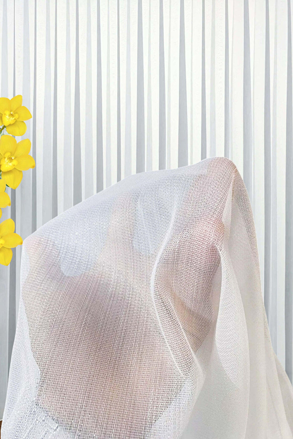 Taç Liva Bambu Tül Perde – Kırışmaz  1x3 Tam Pile - Ütü Gerektirmez