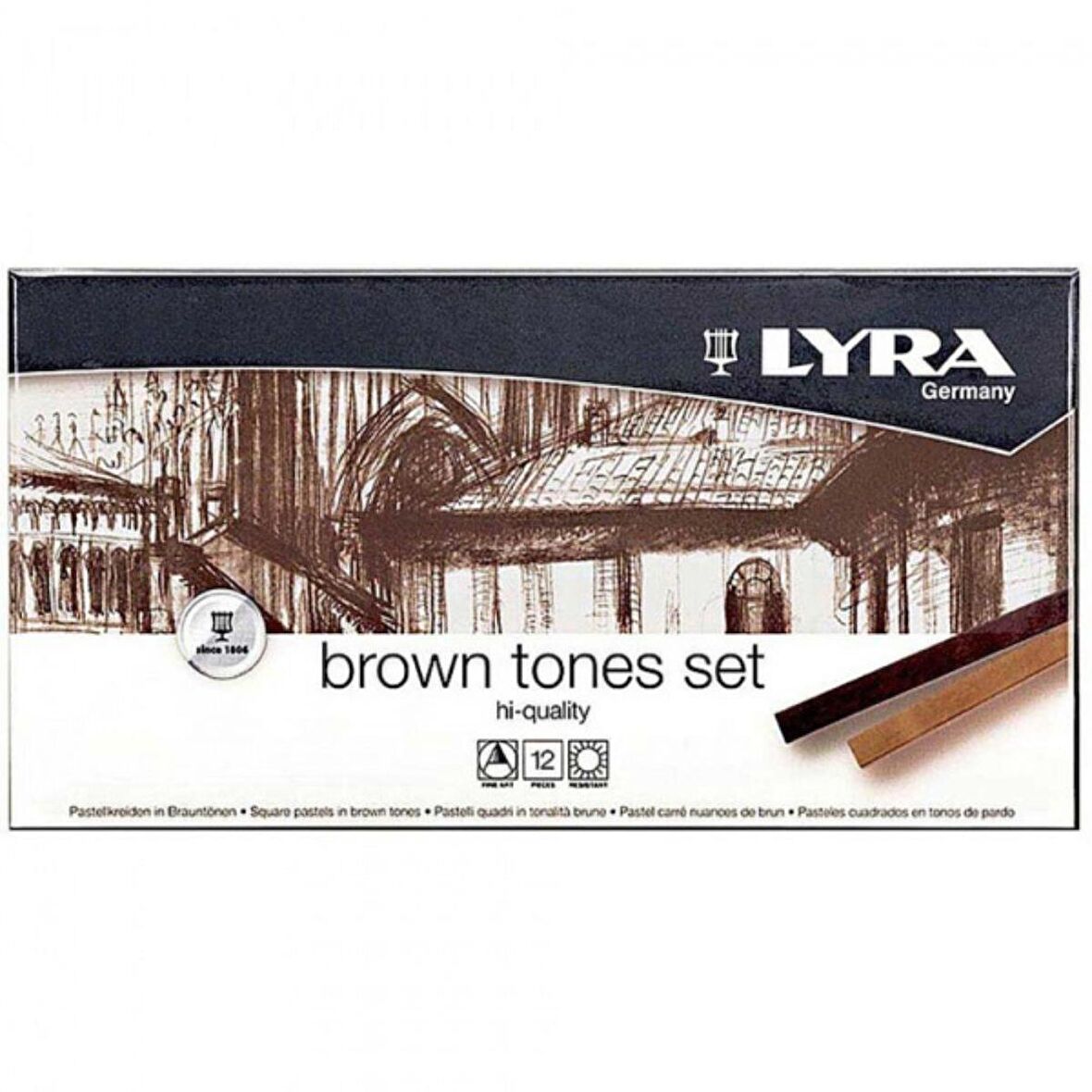 LYRA Polycrayons Soft Toz Pastel Boya Brown Tones 12'li Set (Kahverengi Tonlar)