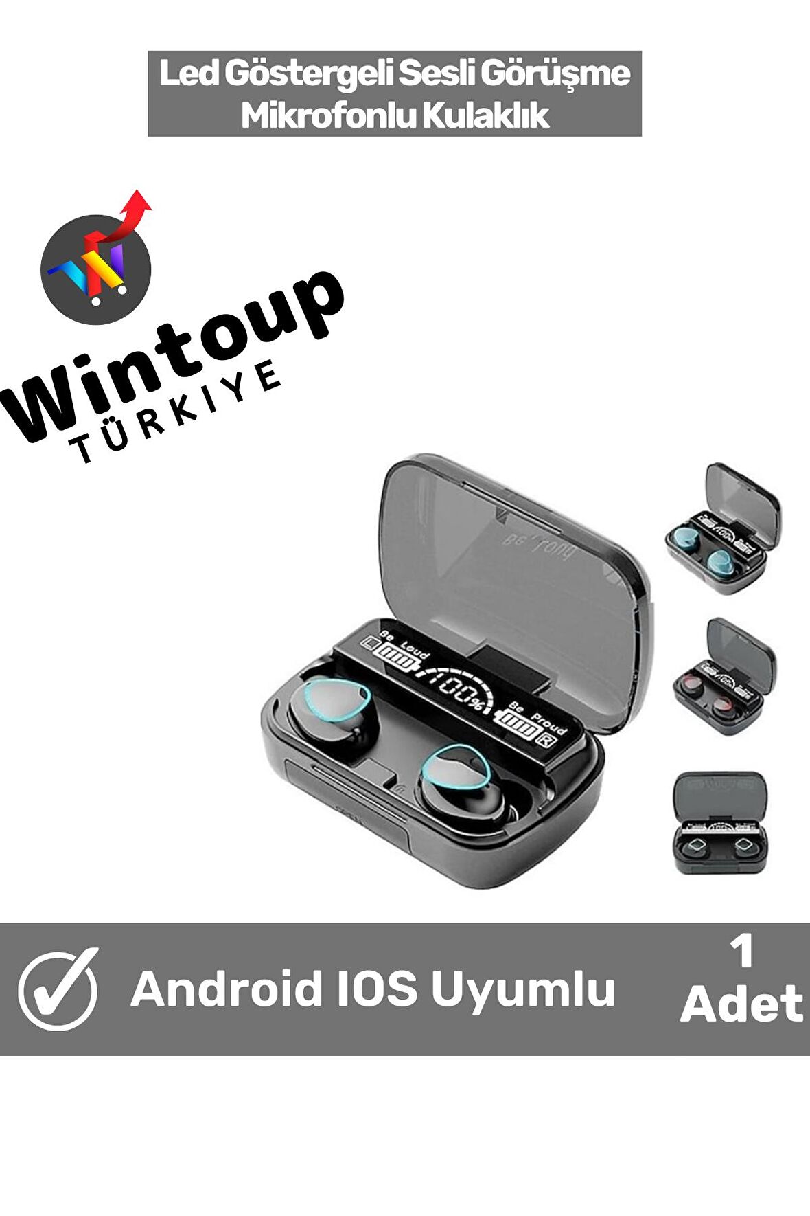 M10 Bluetooh Kulaklık V5.3 Dijital Göstergeli Stereo Dokunmatik HD Ses