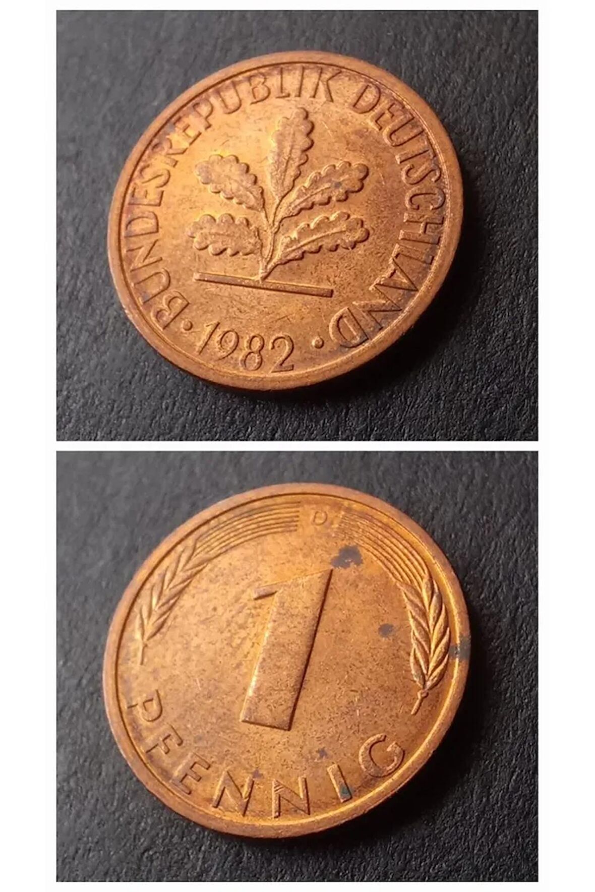 1982 almanya 1 pfennig patinalı Eski yabancı madeni para