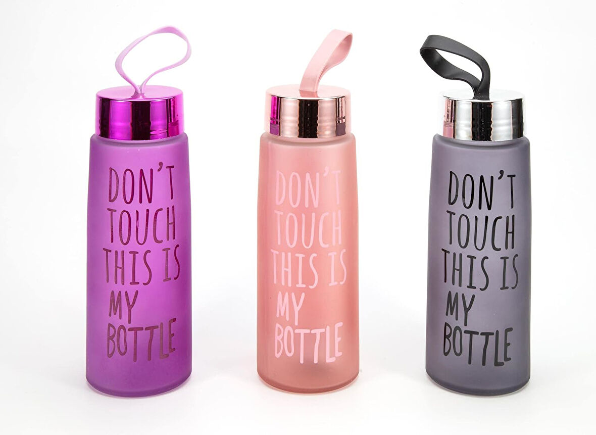 450 Ml Renkli Buzlu Cam Matara Meyve Suyu İçecek Suluk Su Şişesi