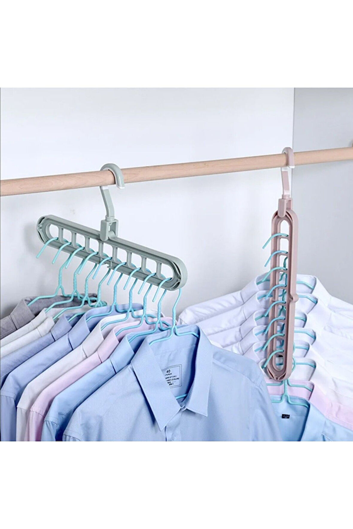 Sihirli Elbise Askısı 9 Gözlü Akıllı Askı Sihirli Askılık - 5 adet