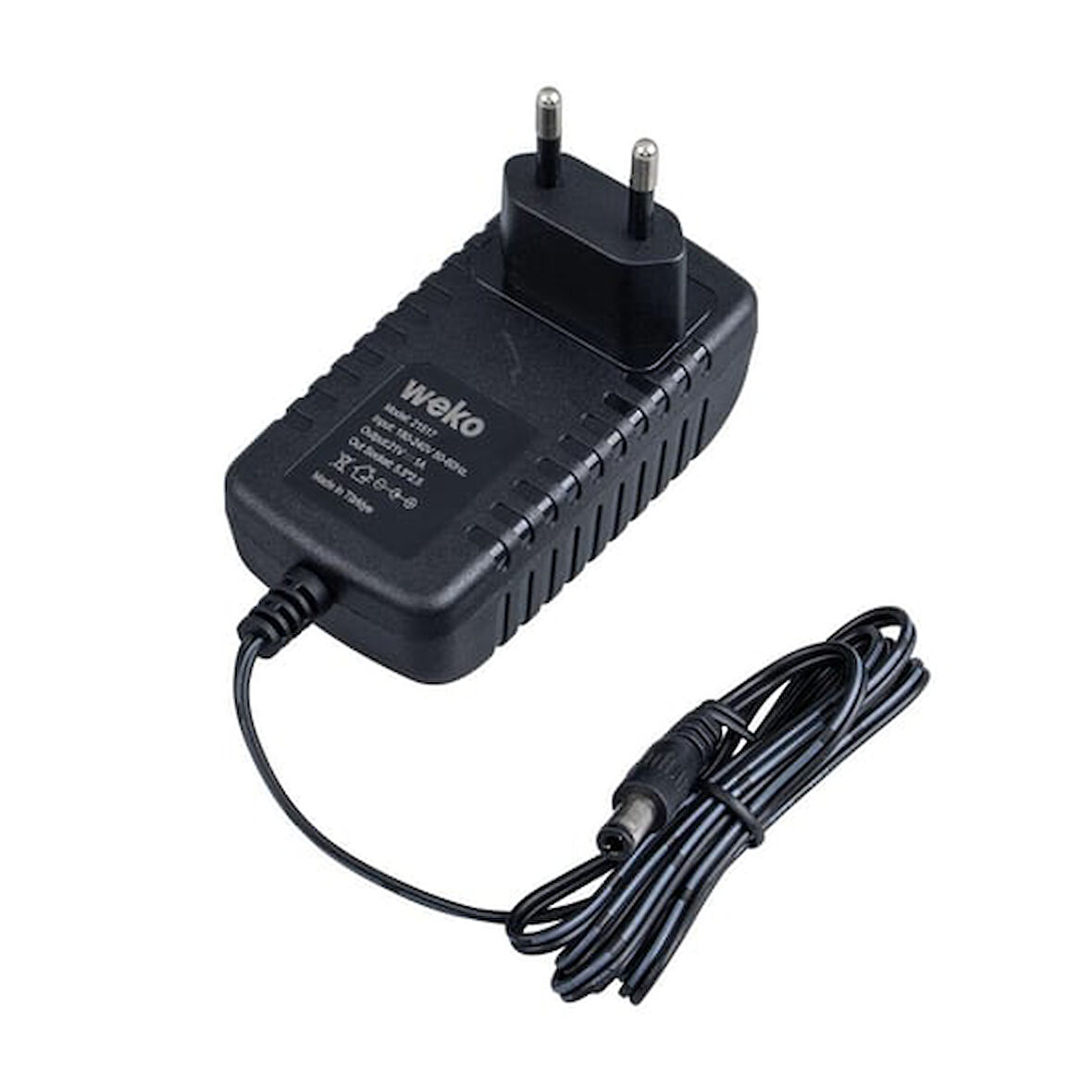 21 Volt - 1 Amper 5.5*2.5 Uçlu Priz Tipi Adaptör, Kırmızı Yeşil Ledli, Şarjlı Matkap Adaptörü, Weko,