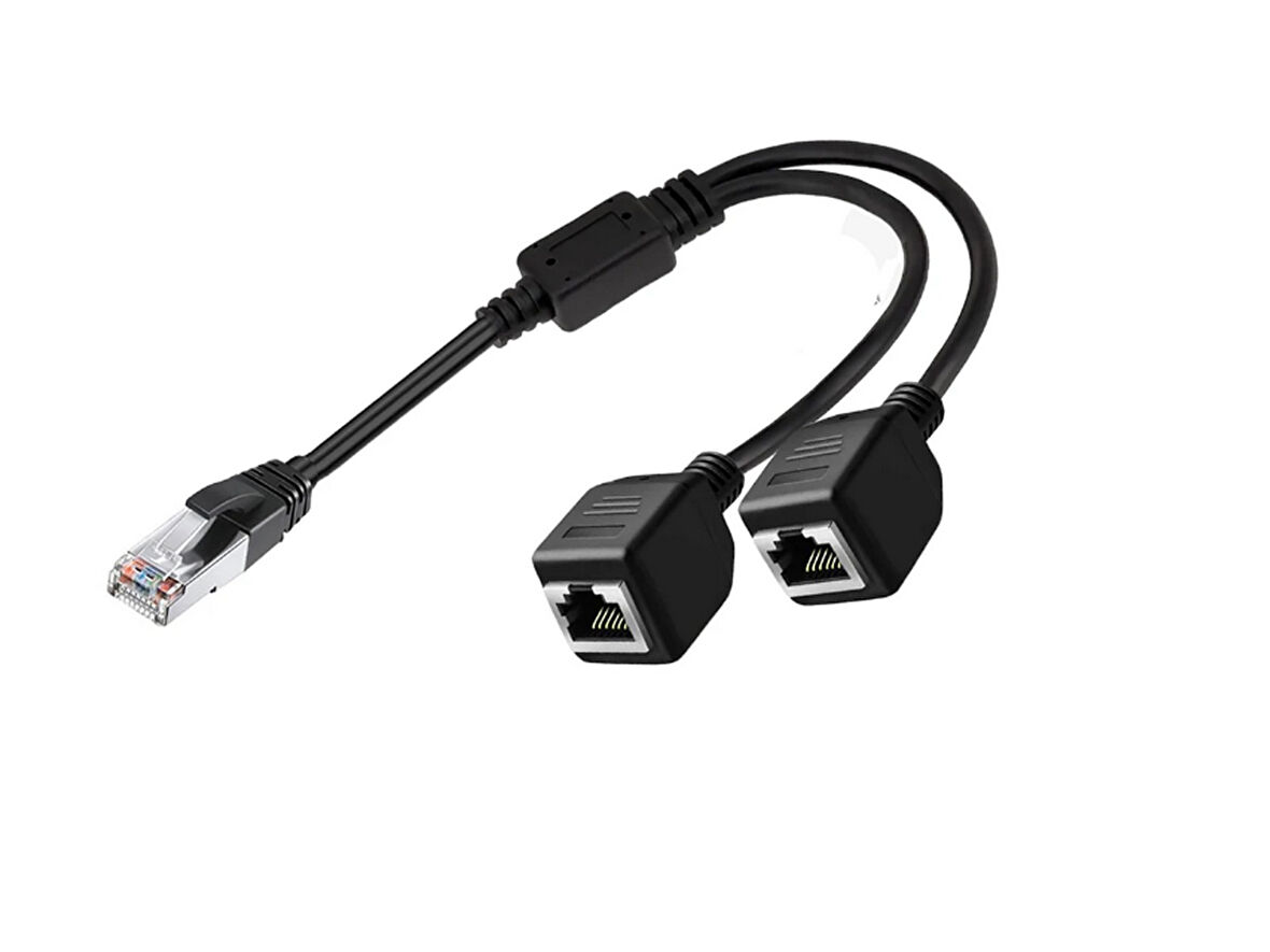 Erkek RJ45 TO 2x Dişi Ethernet Çoklayıcı Splitter Dağıtıcı