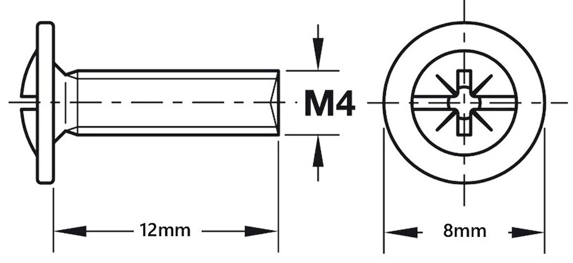 Çekmece Kulp Civatası 4*12mm
