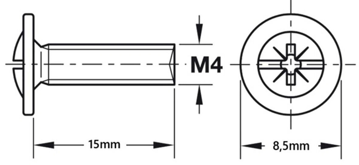 Çekmece Kulp Civatası 4*15mm