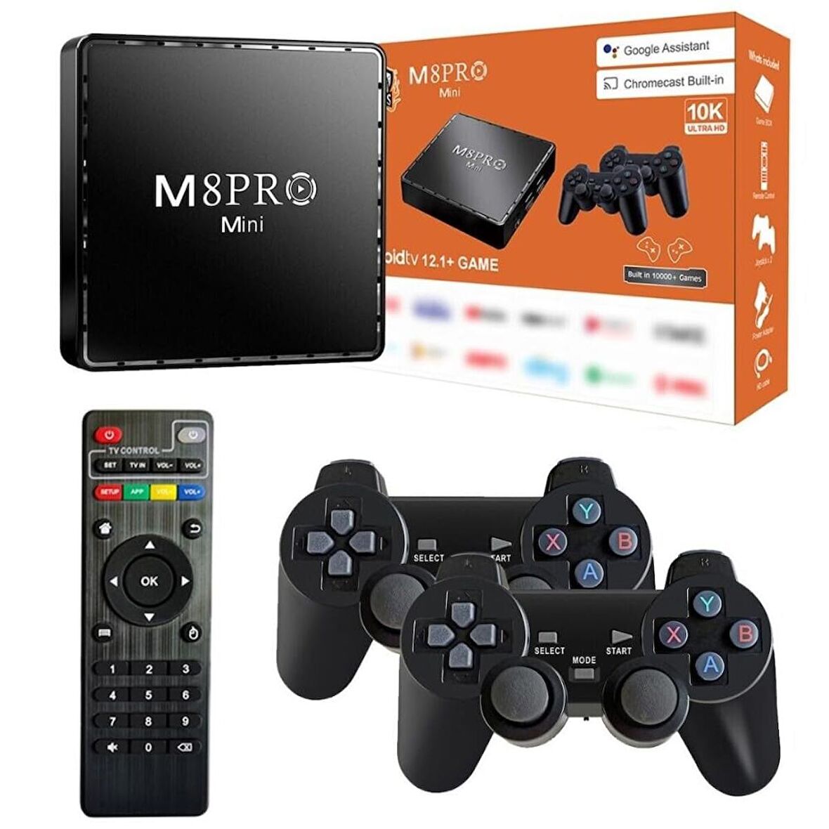 Android Tv Box 2.4g 10k Ultra Hd 2gb Ram 64gb Hafıza 10000 Retro Oyunlu Konsol Game Stick M8 Pro