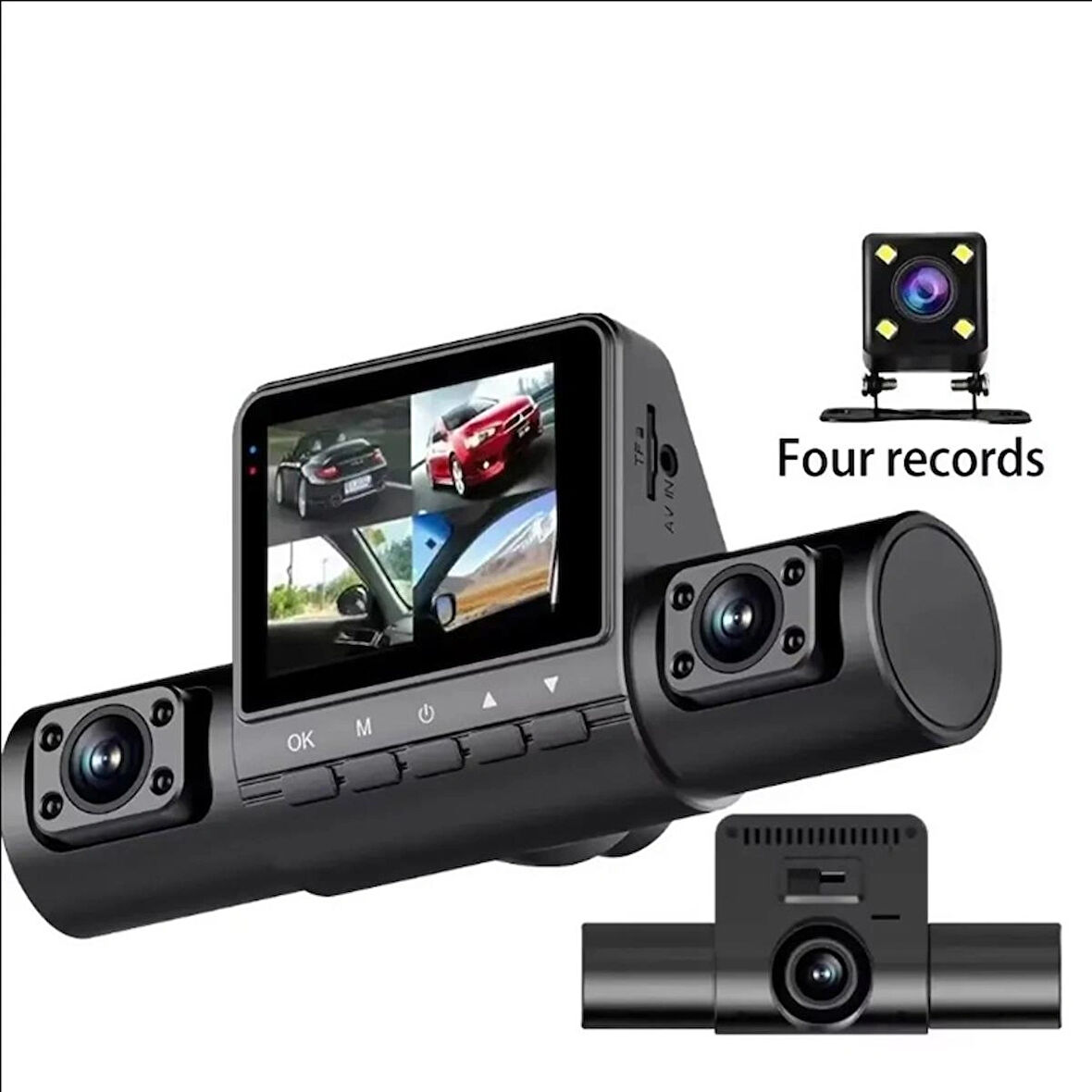 Full HD 4 Kameralı Araç İçi Kamera - Geniş Açı, Yüksek Çözünürlüklü Araç Kamerası 