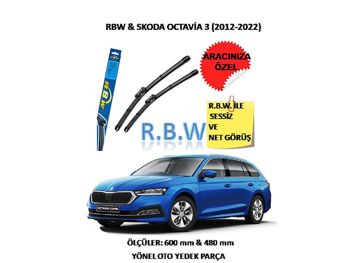 RBW  Skoda Octavia 3  (2012-2022)  Aracınız İçin Özel Muz Tip Silecek Takımı