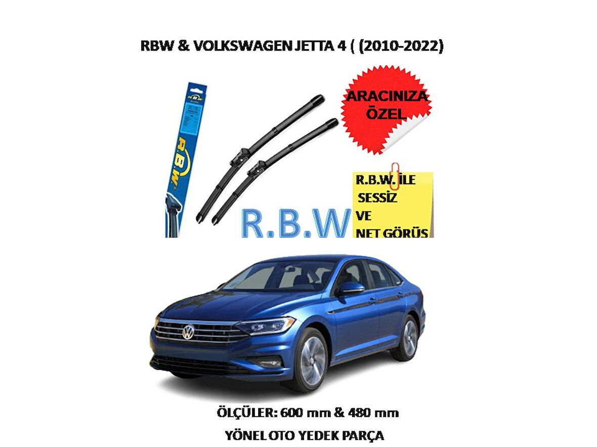 RBW  Volkswagen Jetta 4   (2010-2022)  Aracınız İçin Özel Muz Tip Silecek Takımı